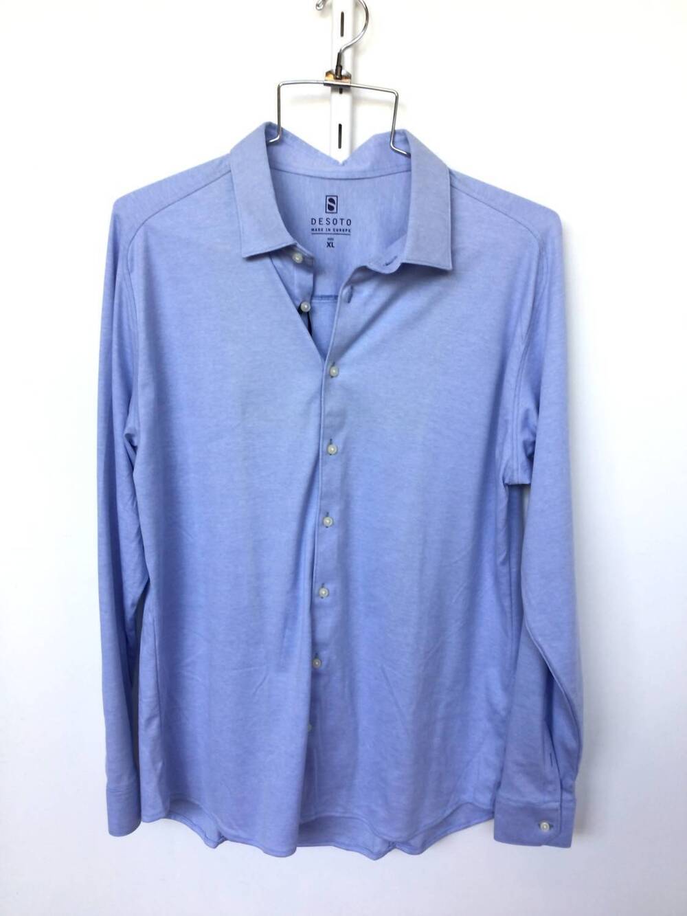 NEW DESOTO men's button down shirt in light blue